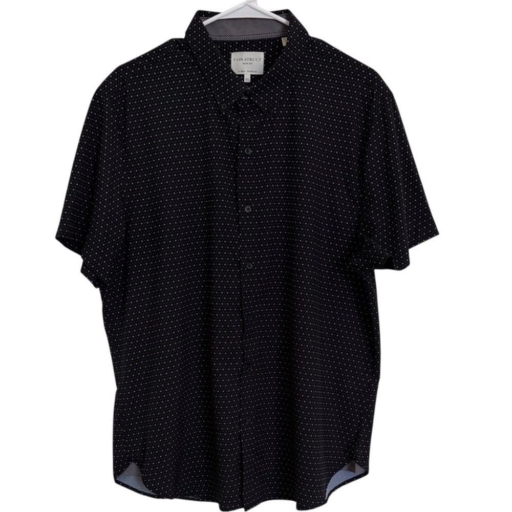 Con.struct Slim Fit  Dotted Button-Down Short Shirt Size XL